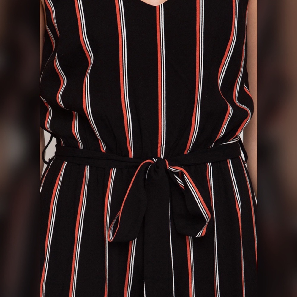 Striped Wide Leg Woven Cami Jumpsuit - Picture 3 of 4